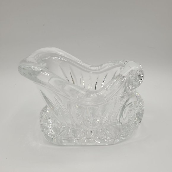 Santa Sleigh 24% St George Lead Crystal Vintage Candy Dish Decor - Picture 4 of 8
